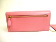 Photo2: PRADA Saffiano Metal Pink Leather Bifold Long Flap Wallet #a126 (2)