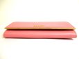 Photo5: PRADA Saffiano Metal Pink Leather Bifold Long Flap Wallet #a126