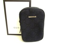 GUCCI Black GG Canvas Cigarette Case Pouch #a130