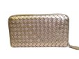 Photo2: BOTTEGA VENETA Intrecciato Metallic Silver Leather Round Zip Wallet Purse #a141 (2)