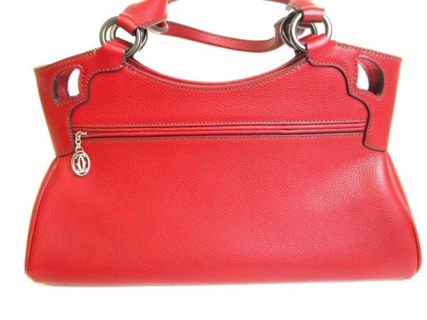 Photo2: Cartier Wine Red Calf Leather Hand Bag Purse Marcello de Cartier SM #a147