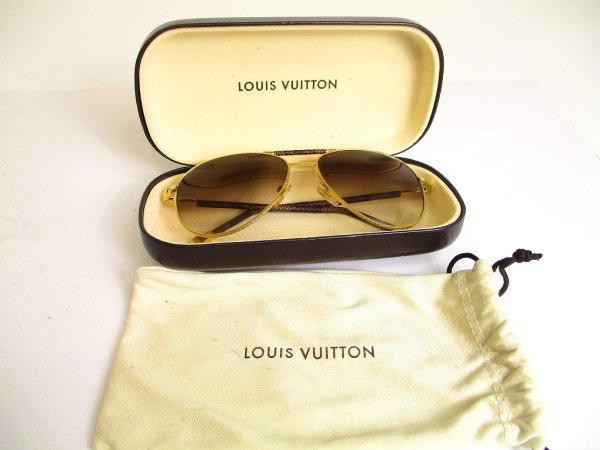 Photo1: LOUIS VUITTON Sunglasses Eye Wear Conspiration Pilot Damier Canvas #a151