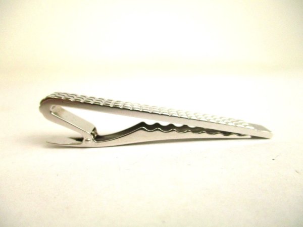 Photo2: LOUIS VUITTON Silver Steel Necktie Pin Tie Clip #a156