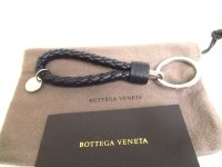 BOTTEGA BENETA Intrecciato Black Leather Key Ring Key Holder #a162