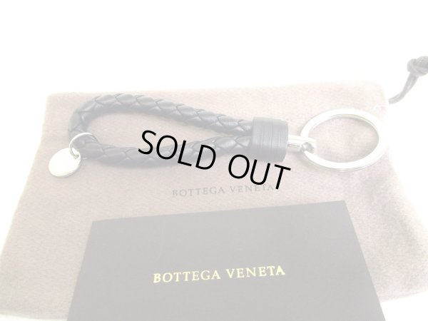 Photo1: BOTTEGA BENETA Intrecciato Black Leather Key Ring Key Holder #a162