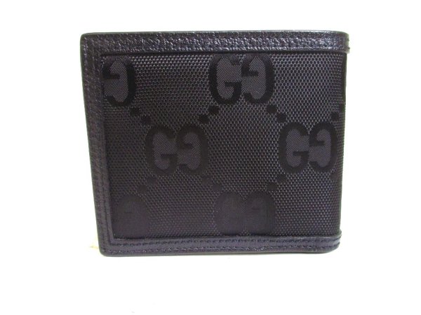 Photo2: GUCCI Off The Grid Black Nylon Leather Bifold Wallet #a168