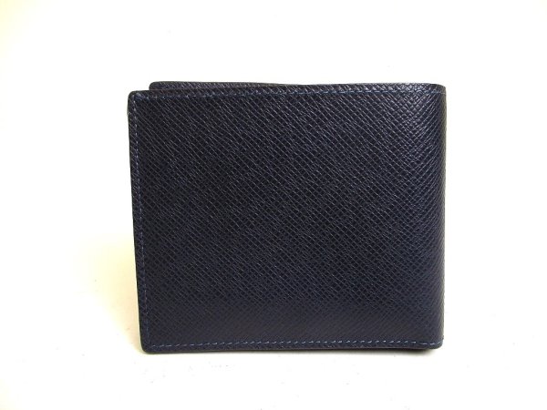 Photo2: LOUIS VUITTON Taiga Navy Blue Leather Bifold Wallet Amerigo #a171