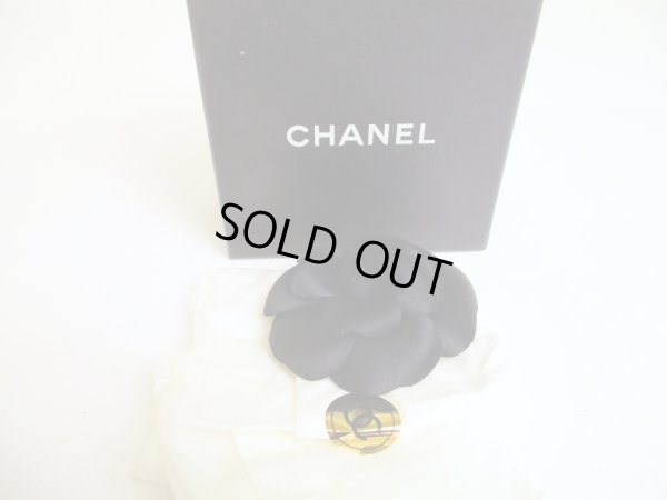 Photo1: CHANEL Camelia Black Canvas Corsage Brooch #a175