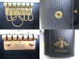 Photo9: GUCCI Bee Motif Black Leather 6 Pics Key Cases #a176