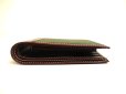 Photo5: HUNTING WORLD Safari Khaki Green Canvas Brown Leather Bifold Wallet #a180
