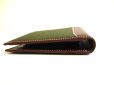 Photo6: HUNTING WORLD Safari Khaki Green Canvas Brown Leather Bifold Wallet #a180