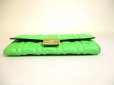 Photo5: FENDI Lignt Green Leather Flap Long Wallet Baguette Continental #a182