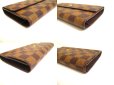 Photo7: LOUIS VUITTON Damier Brown Leather Trifold Long Wallet International #a183