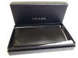 Photo12: PRADA Saffiano Black Leather Bifold Long Flap Wallet #a189