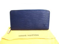 LOUIS VUITTON Epi Navy Blue Leather Round Zip Zippy Wallet Purse #a190