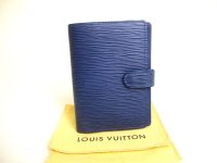 LOUIS VUITTON Epi Blue Document Holders Small Ring Agenda Cover #a191