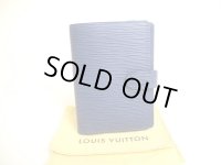LOUIS VUITTON Epi Blue Document Holders Small Ring Agenda Cover #a191