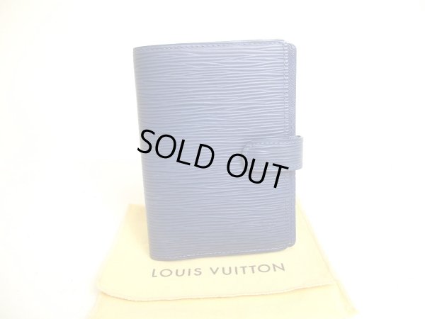 Photo1: LOUIS VUITTON Epi Blue Document Holders Small Ring Agenda Cover #a191