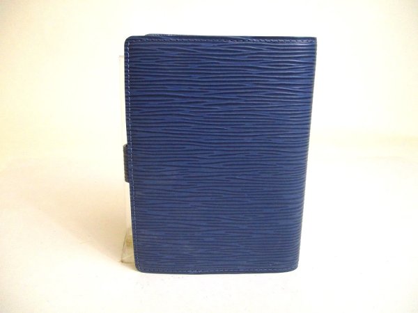 Photo2: LOUIS VUITTON Epi Blue Document Holders Small Ring Agenda Cover #a191