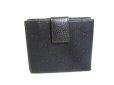 Photo2: GUCCI GG Brown Canvas Black Leather Bifold Wallet Compact Wallet #a193 (2)