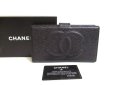 Photo1: CHANEL Vinage CC Logo Black Leather Bifold Long Wallet Purse #a198 (1)