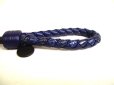 Photo2: BOTTEGA BENETA Intrecciato Navy Blue Leather Key Chain Key Holder #a201 (2)