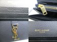 Photo10: Saint Laurent Paris Gold YSL Motif Black Grain Leather Long Flap Wallet #a205