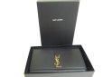 Photo12: Saint Laurent Paris Gold YSL Motif Black Grain Leather Long Flap Wallet #a205