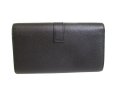 Photo2: Saint Laurent Paris Gold YSL Motif Black Grain Leather Long Flap Wallet #a205 (2)