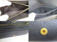 Photo9: Saint Laurent Paris Gold YSL Motif Black Grain Leather Long Flap Wallet #a205