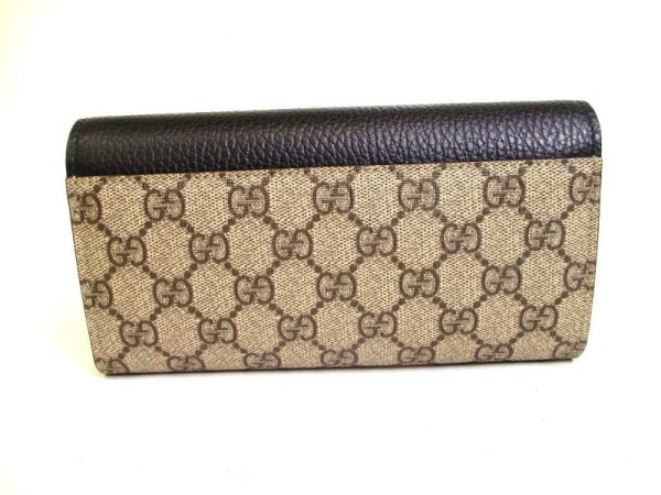 Photo2: GUCCI Marmont G Black Leather Continental Wallet Flap Long Wallet #a206