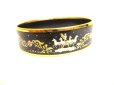 Photo3: HERMES Black Enamel Horse Motif Bangle Bracelet Email Imprime GM #a208