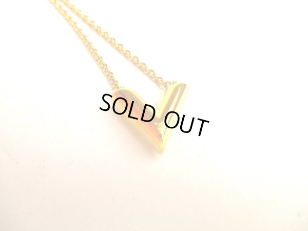 Photo2: LOUIS VUITTON Gold Plated Essential V Chain Necklace #a216