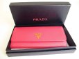 Photo12: PRADA Saffiano Pink Leather Bifold Long Flap Wallet #a219