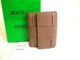 Photo1: BOTTEGA VENETA Cassette Khaki Brown Leather Trifold Wallet Compact Wallet #a227 (1)