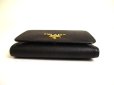 Photo5: PRADA Black Red Saffiano Leather Trifold Wallet Compact Wallet #a228