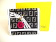 Photo1: FENDI Zucca Canvas White Leather Bifold Wallet Compact Wallet #a229 (1)