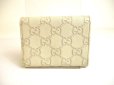 Photo2: GUCCI GG Guccissima Pearl White Leather Card Holder #a230 (2)