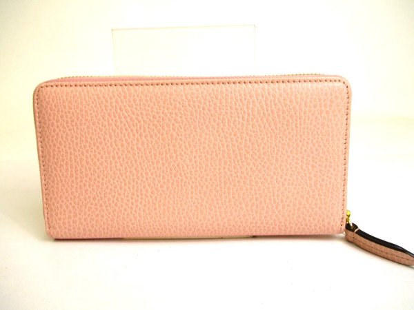 Photo2: GUCCI Marmont GG Light Pink Leather Round Zip Long Wallet #a232