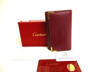 Cartier Must de Cartier Bordeaux Leather 6 Pics Key Cases #a235