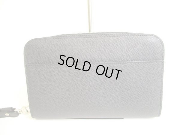 Photo2: LOUIS VUITTON Taiga Ardoise Leather Clutch Bag Document Case Baikal #a239