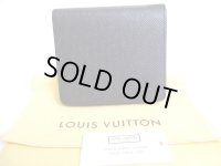 LOUIS VUITTON Ardoise Black Taiga Leather Bifold Wallet #a240