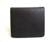 Photo2: LOUIS VUITTON Ardoise Black Taiga Leather Bifold Wallet #a240 (2)