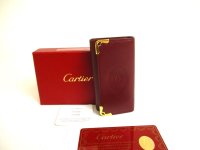 Cartier Must de Cartier Bordeaux Leather 4 Pics Key Cases #a242