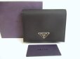 Photo1: PRADA Black Nylon and Leather Trifold Wallet Purse #a244 (1)