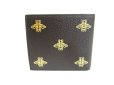 Photo2: GUCCI Animalier Bee Motif Black Leather Bifold Wallet Compact Wallet #a245 (2)