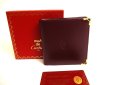 Photo1: Cartier Must de Cartier Bordeaux Leather Bifold Wallet Purse #a246 (1)