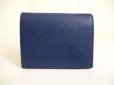 Photo2: PRADA Saffiano Blue Leather Bifold Wallet Compact Wallet #a251 (2)