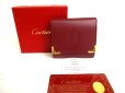 Photo1: Cartier Must de Cartier Bordeaux Leather Coin Purse #a252 (1)