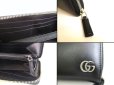 Photo9: GUCCI Marmont GG Black Leather Round Zip Long Wallet #a253